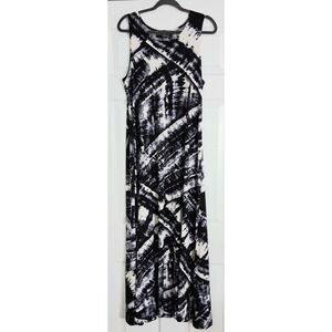 Attitudes by Renee Maxi Dress Women's Size L Blue Tie Dye Sleeveless Pre-owned